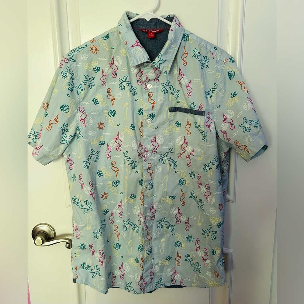 UNIONBAY Men's Tropical Short Sleeve Button Down Shirt